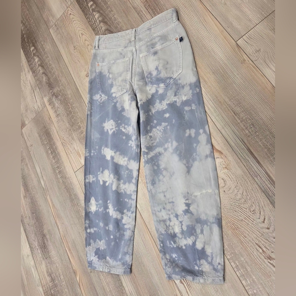 Pilcro High Rise Straight Tie-Dye Jeans- Light Wash- Super Nice On!! - Picture 8 of 13